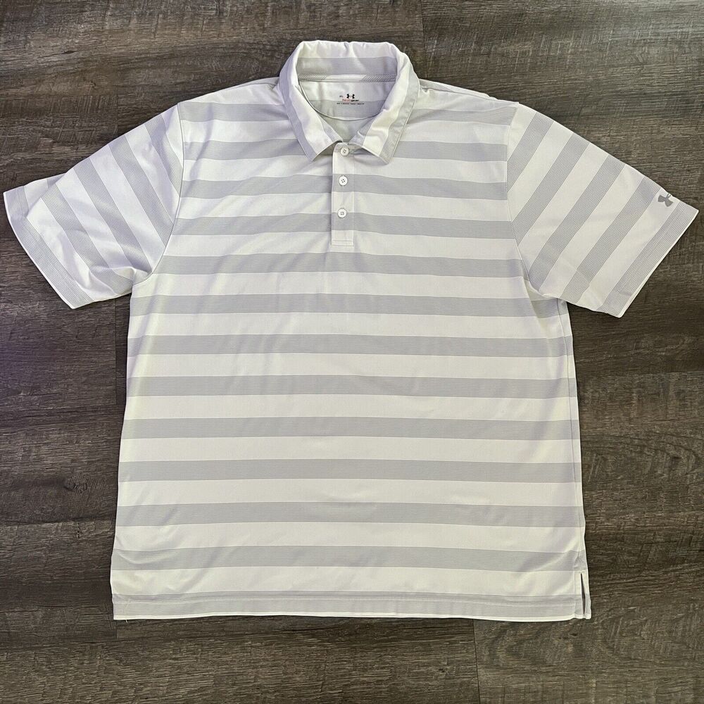 Men's Under Armour Heat Gear Short Sleeve Polo Shirt Size XL Cotton Blend